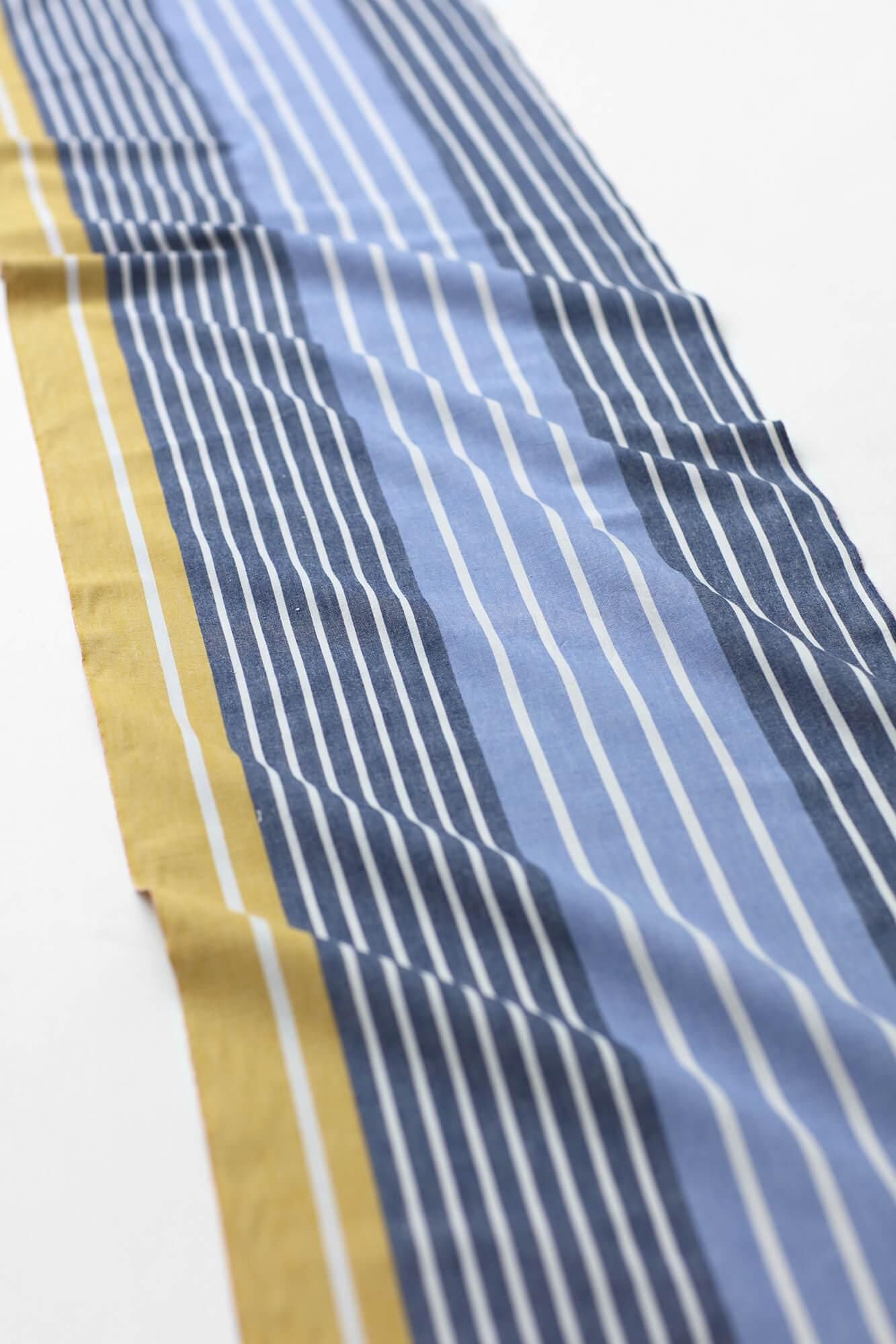 Textile  (Ise-momen cottonCotton 20/20)/Marble Stripes Mustard Color（presentswhite）＜50cm＞
