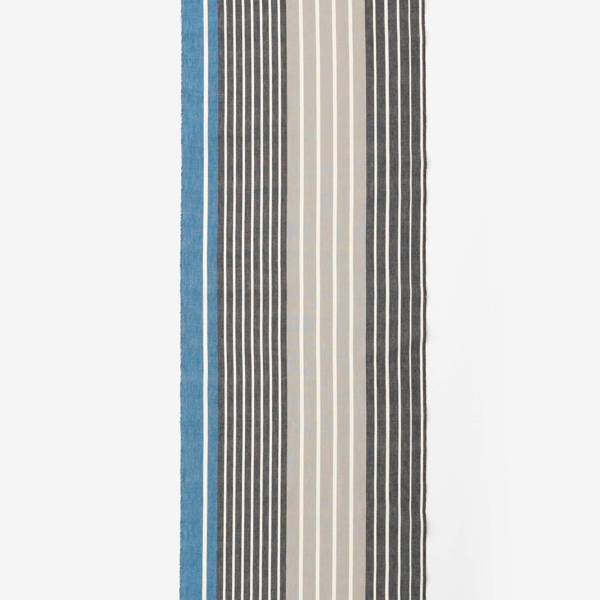 纺织品测量（ISE棉20/20） /染色条纹，Azuki蓝色（Konpekiiro）<50cm>