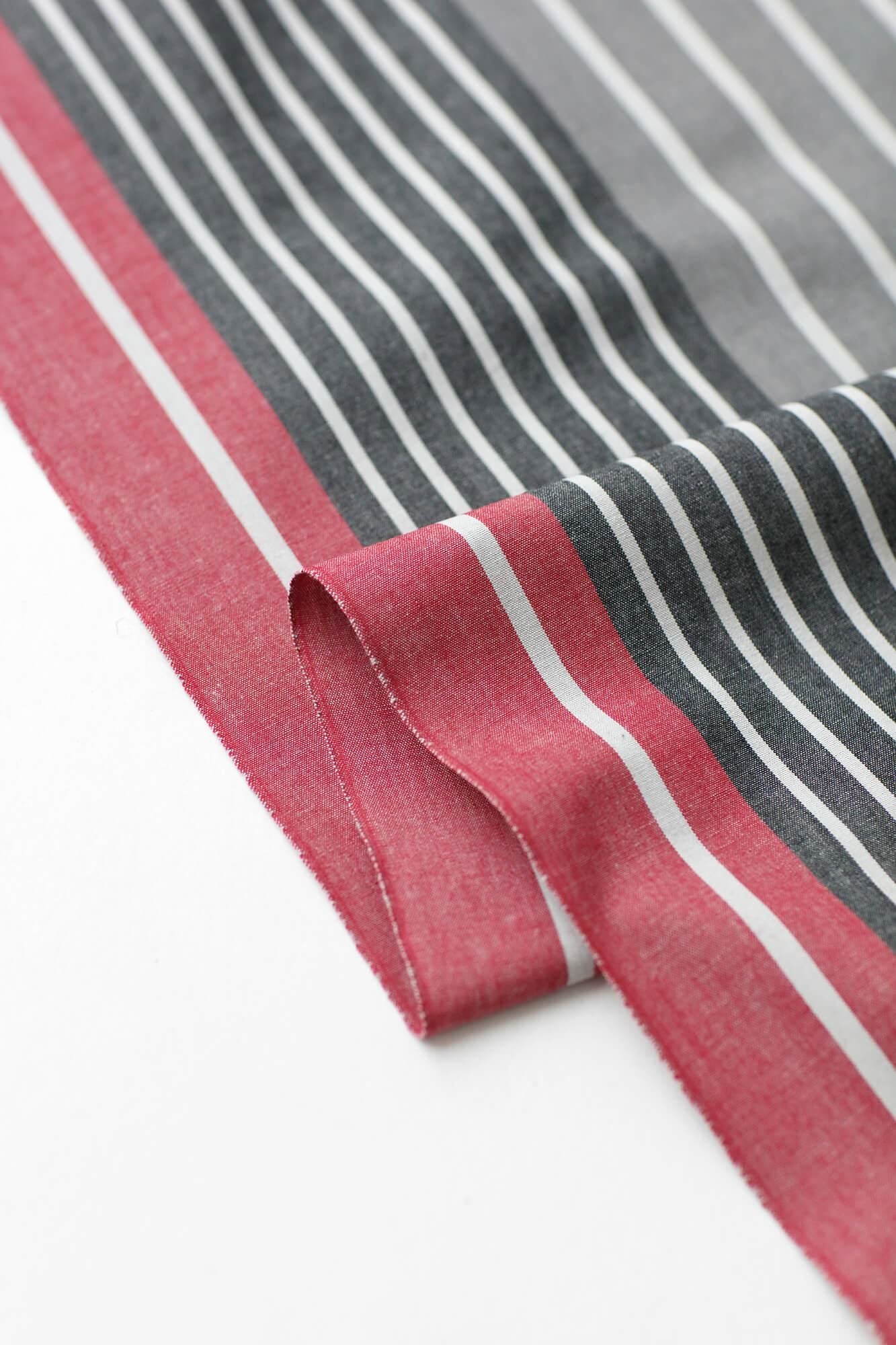 Textile  (Ise-momen cottonCotton 20/20)/Marble Stripes Dark brown <50cm>