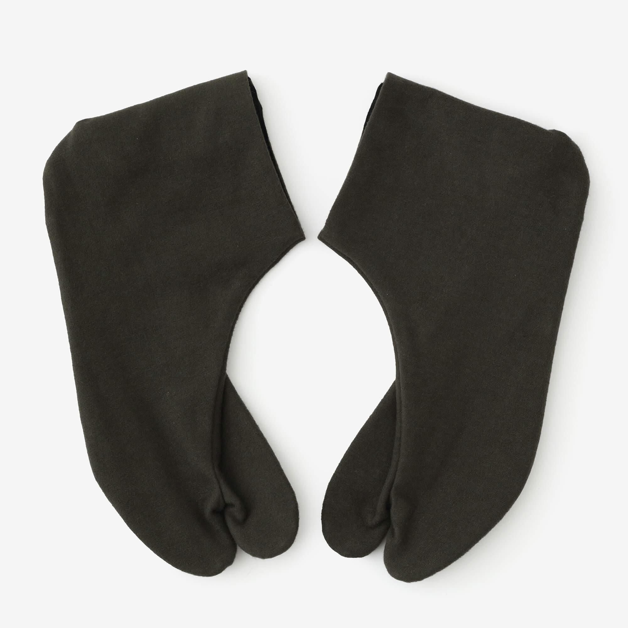 Moleskin Tabi Socks for Tatami Room／Olive Green