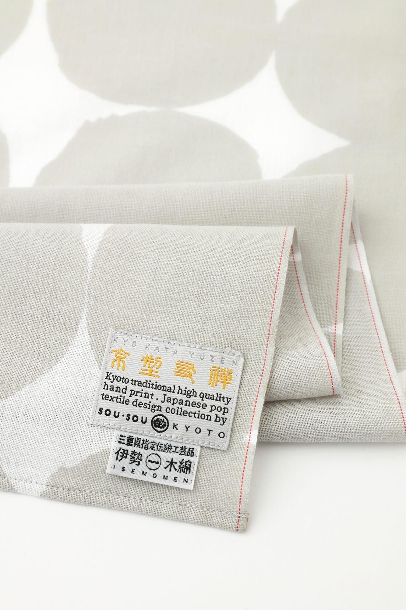 伊勢木棉圍巾／彈珠 大 白色×銀灰色2