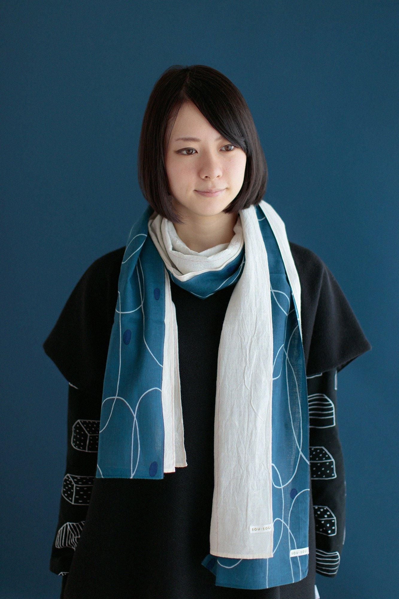 Isemomen Cotton Scarf /Rubber Rubber Band Greyish Green 2