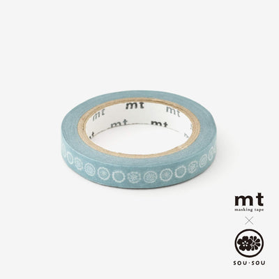 【官網限定】SOU・SOU×mt圖案紋樣・紙膠帶/花刺繡[0.7cm寬]