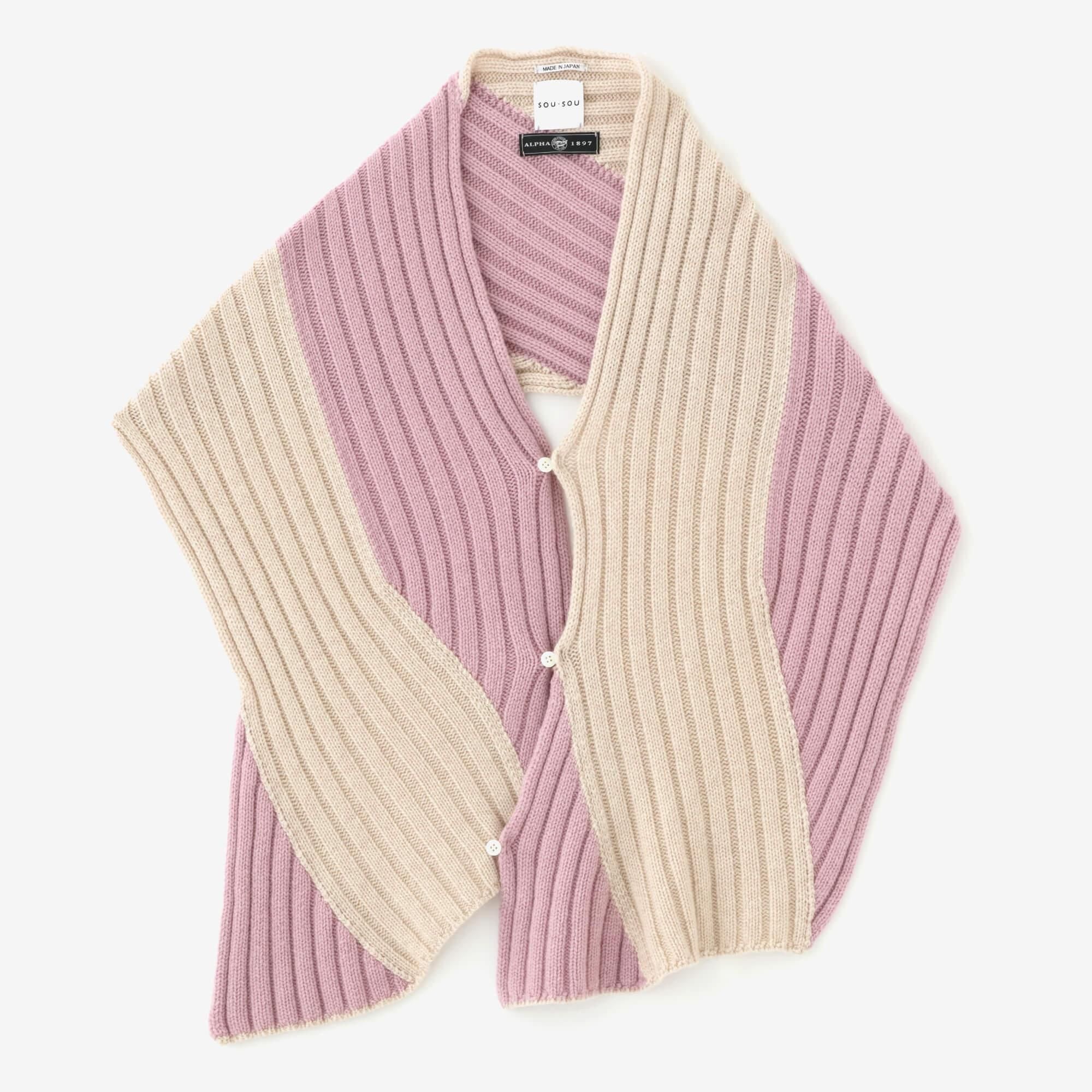 SOU-SOU ALPHA カシミヤ 枯山水染流し　新品未使用 SOU・SOU×ALPHA カシミヤ 枯山水