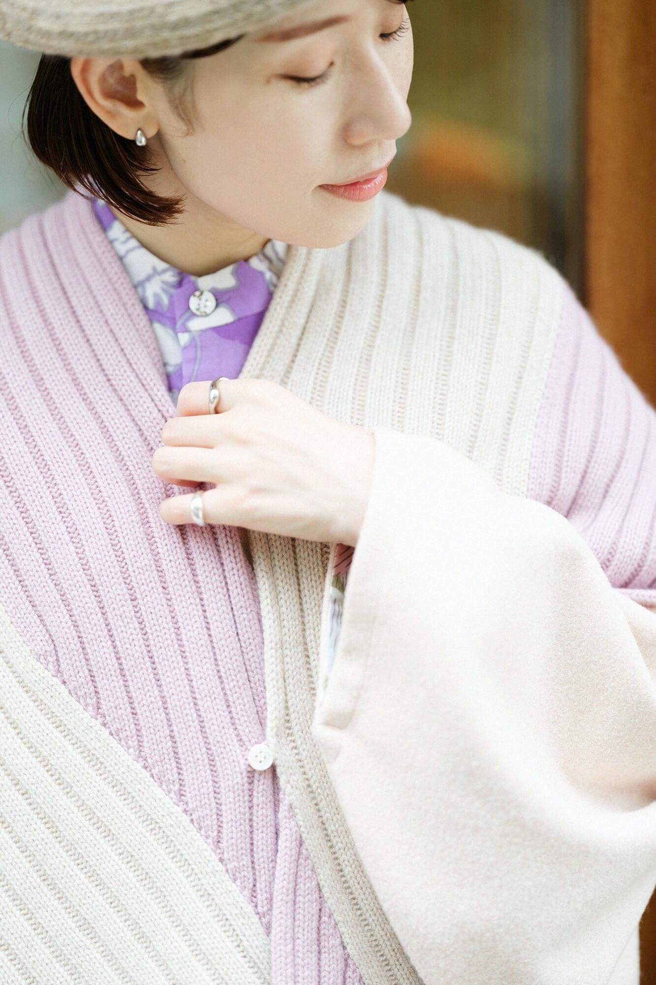 [预约]SOU・SOU×ALPHA Cashmere Karesansui Somenagashi/Tonokoiro×浅棕色（*预定11月25日左右发货）