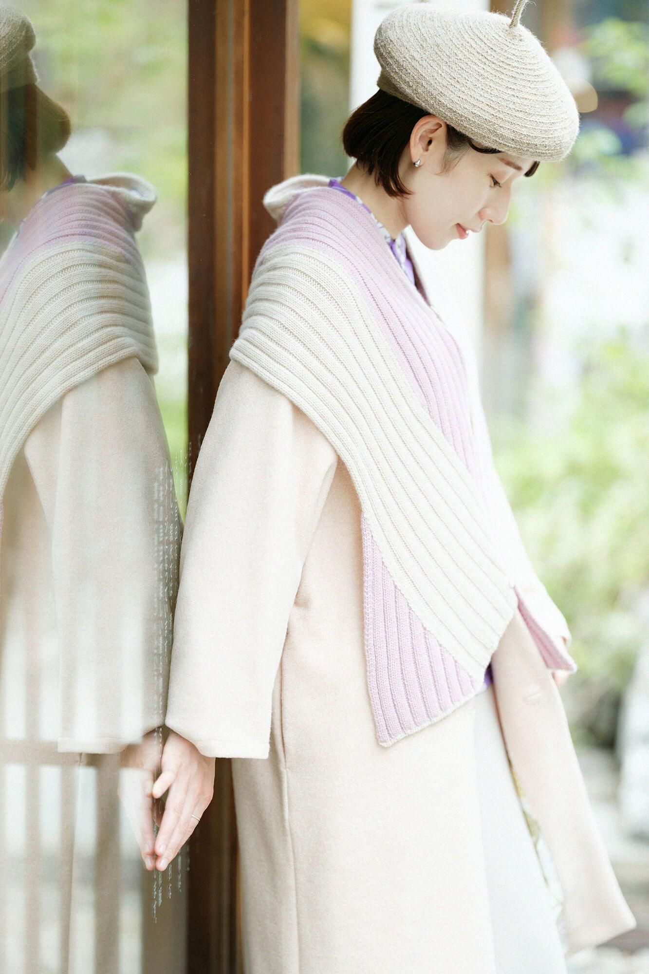 [预约]SOU・SOU×ALPHA Cashmere Karesansui Somenagashi/Tonokoiro×浅棕色（*预定11月25日左右发货）