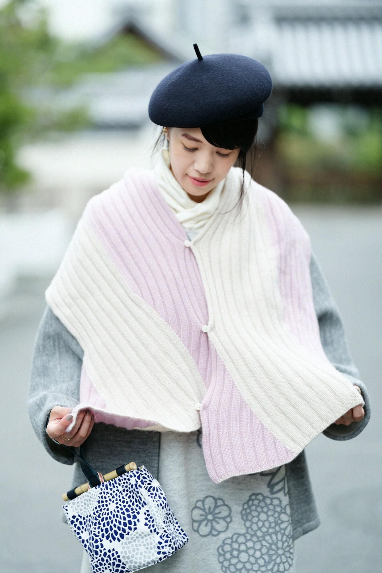 [预约]SOU・SOU×ALPHA Cashmere Karesansui Somenagashi/Tonokoiro×浅棕色（*预定11月25日左右发货）