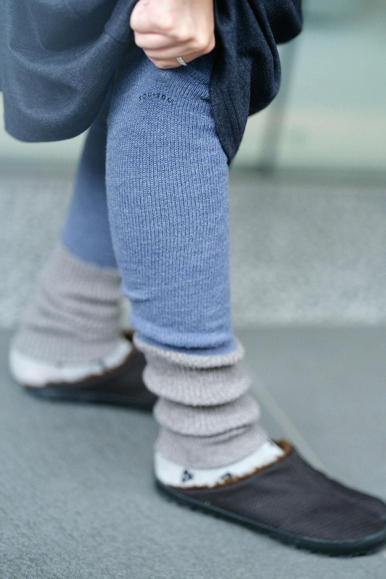 Knit Leg Warmer / Greyish Blue 2
