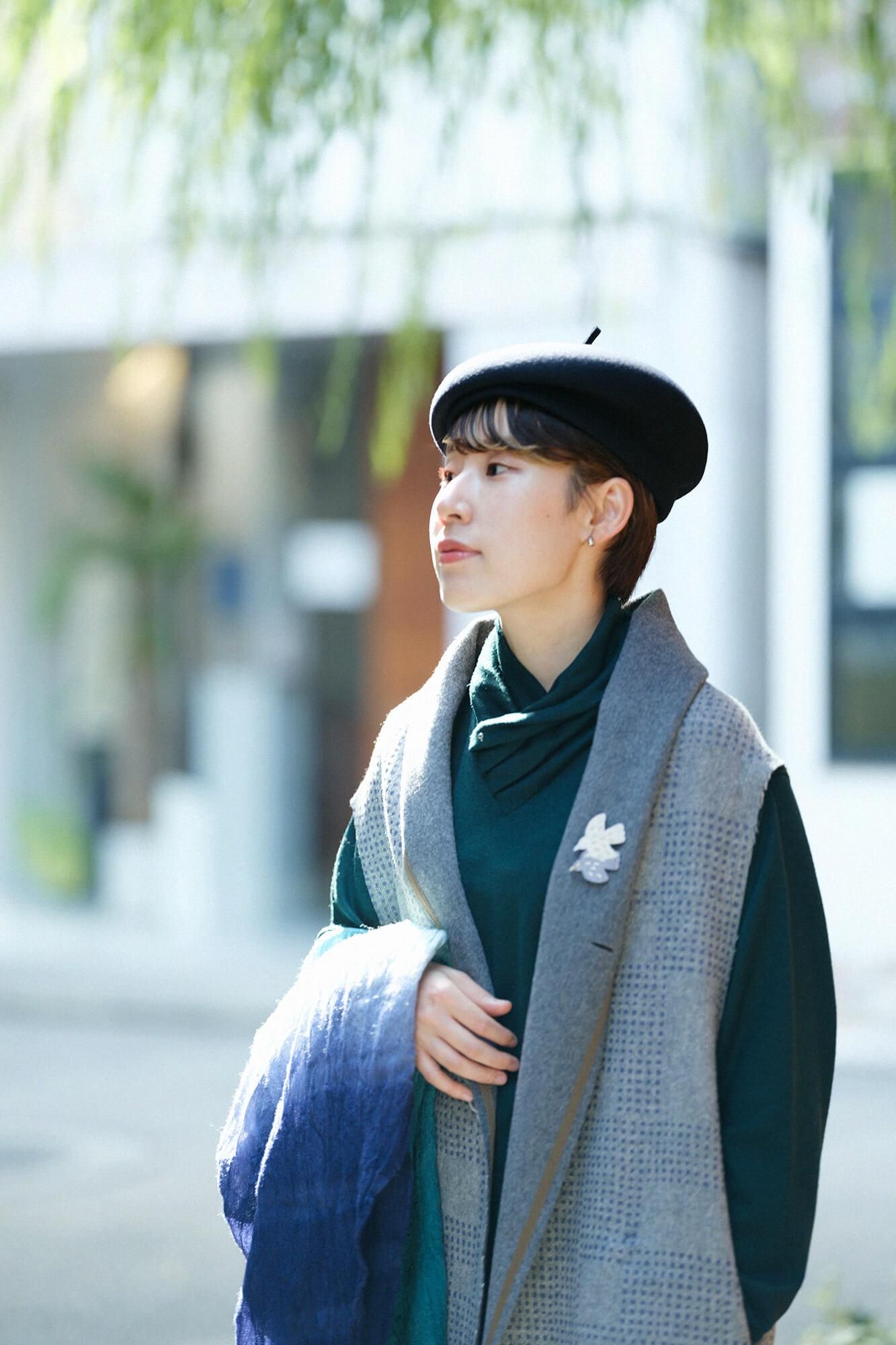 자수 브로치(어깨) / 흰색 (숄더)