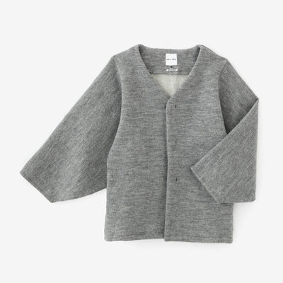 Dual-layered Knit Naginata Earl Cardigan / Heather Grey