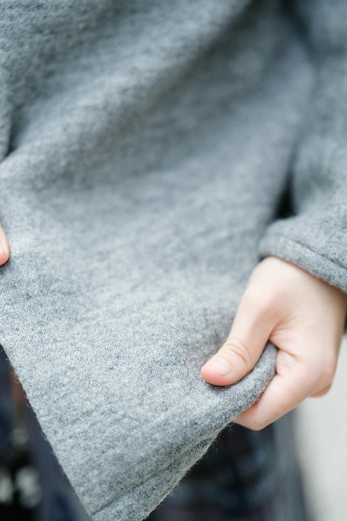 Dual-layered Knit Naginata Earl Cardigan / Heather Grey