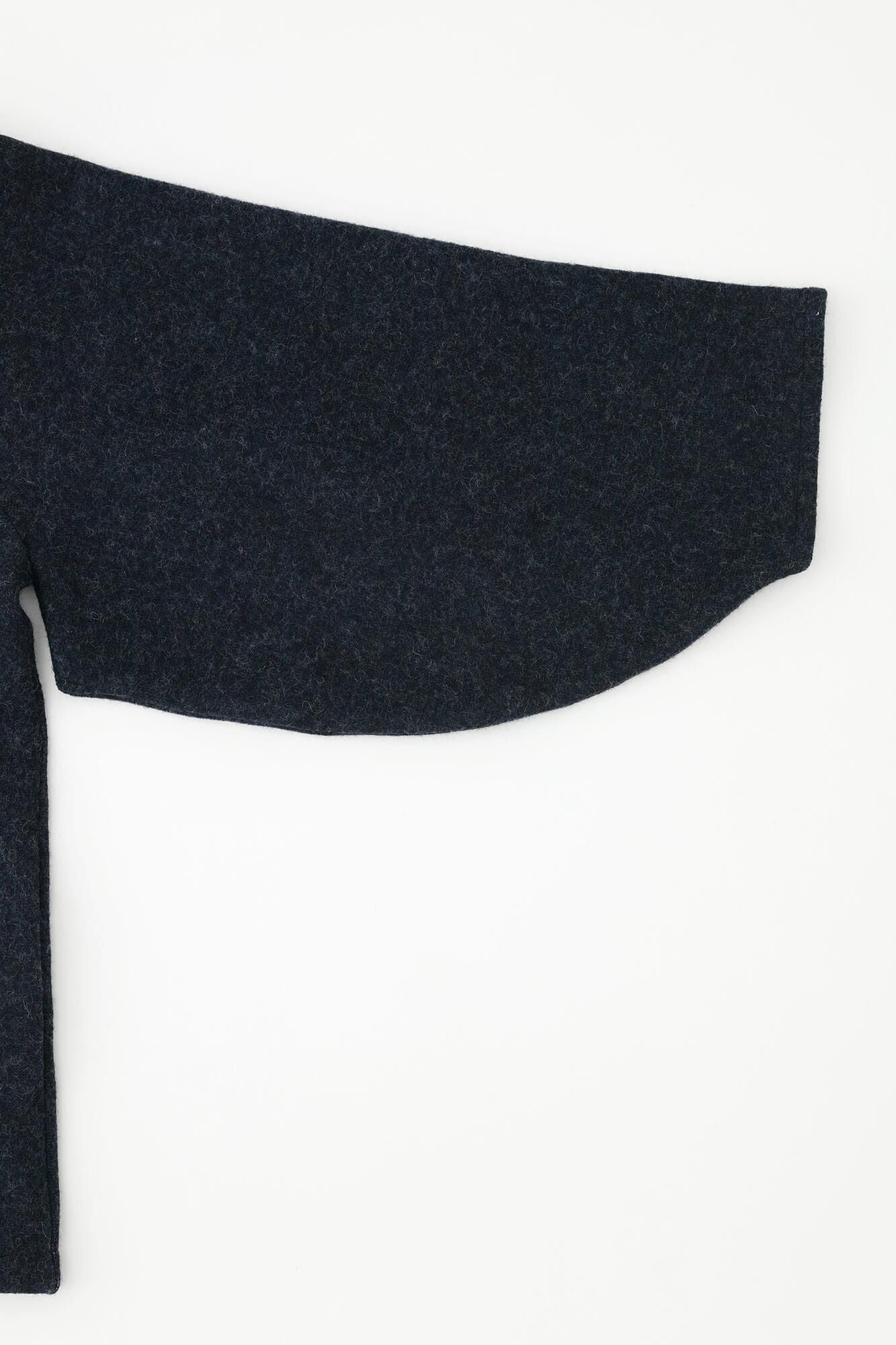 雙層針織 圓弧袖伯爵外套／深藍色2