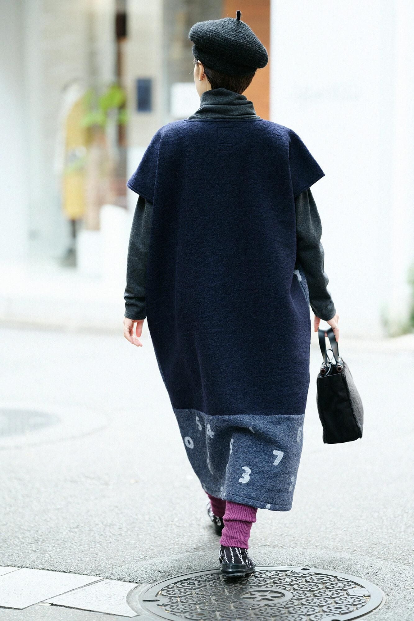 [온라인 전용]하쿠라이 나사 직사각형 원피스 Gumi/Dark Blue (Noukon) xSO-SU-U 갈색