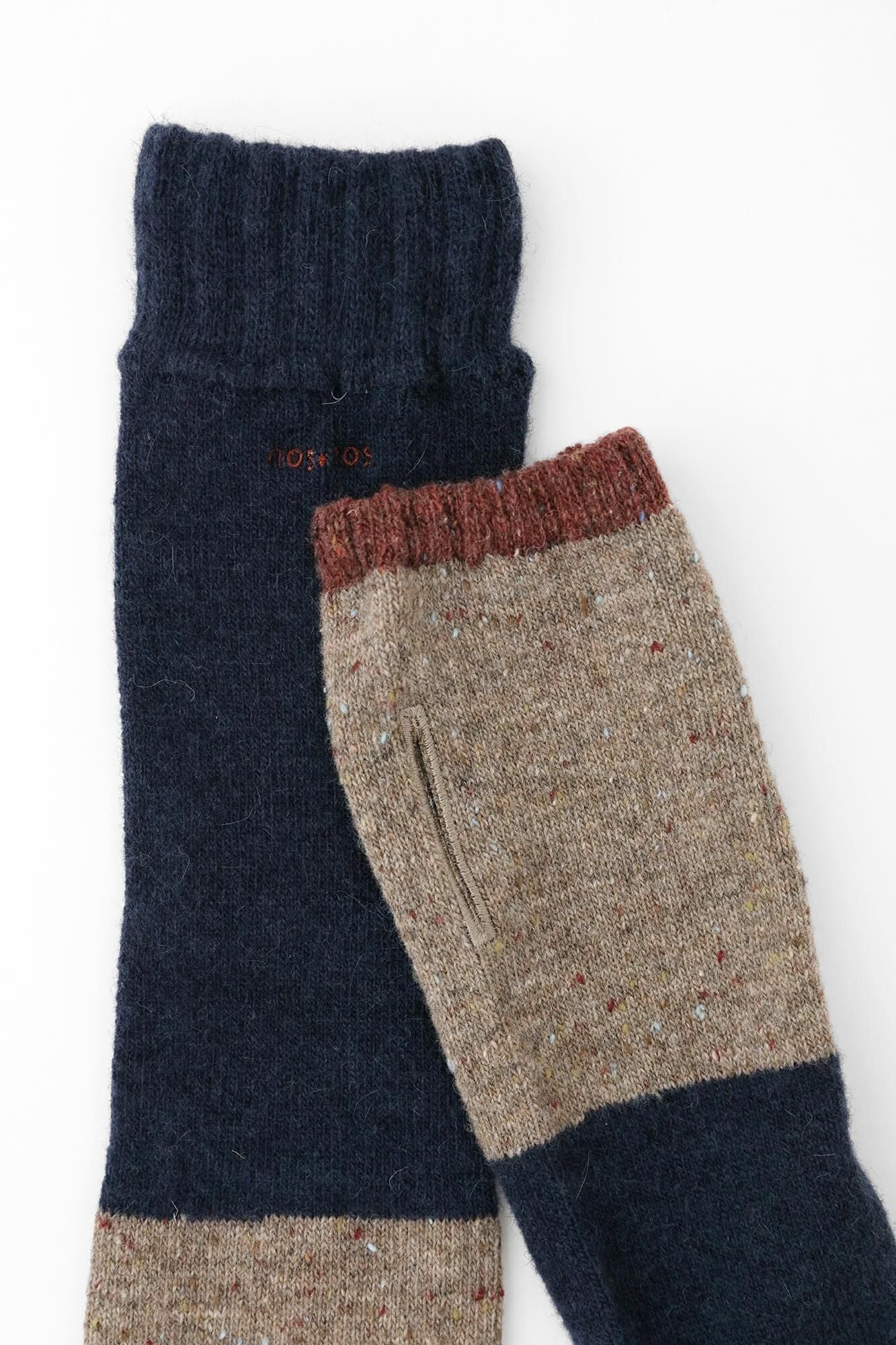 兔毛混紡 袖套／小豆茶色