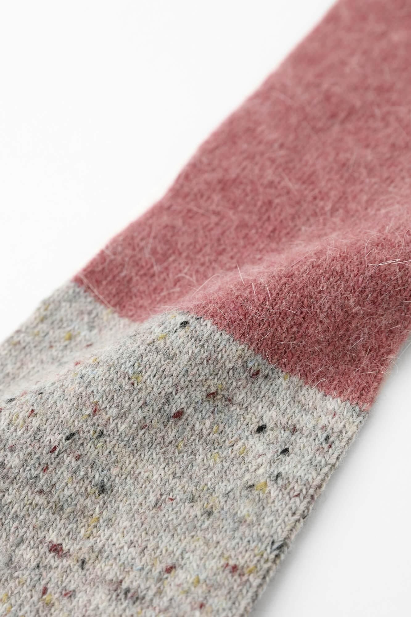 兔毛混紡 袖套（刺）/深藍色