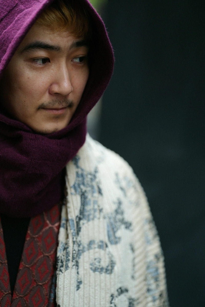 Knit Kimono Sleeve-like Hood