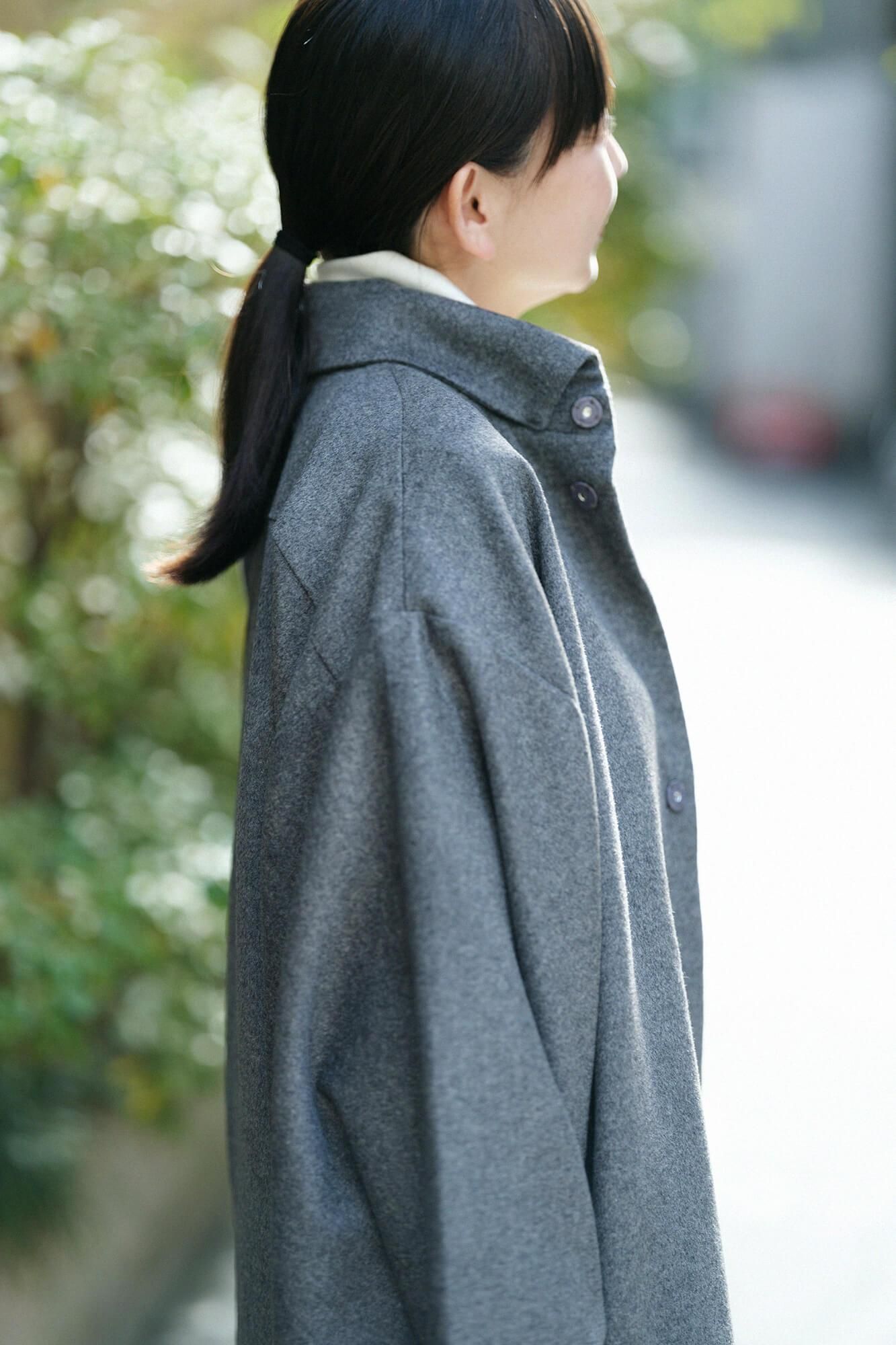 net限定20%OFF】カシミヤ混（こん） 角袖外套（かくそでがいとう