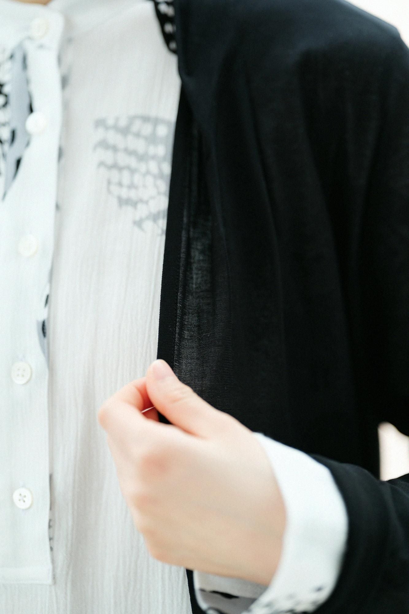 CSS Cotton Long Cardigan / Black