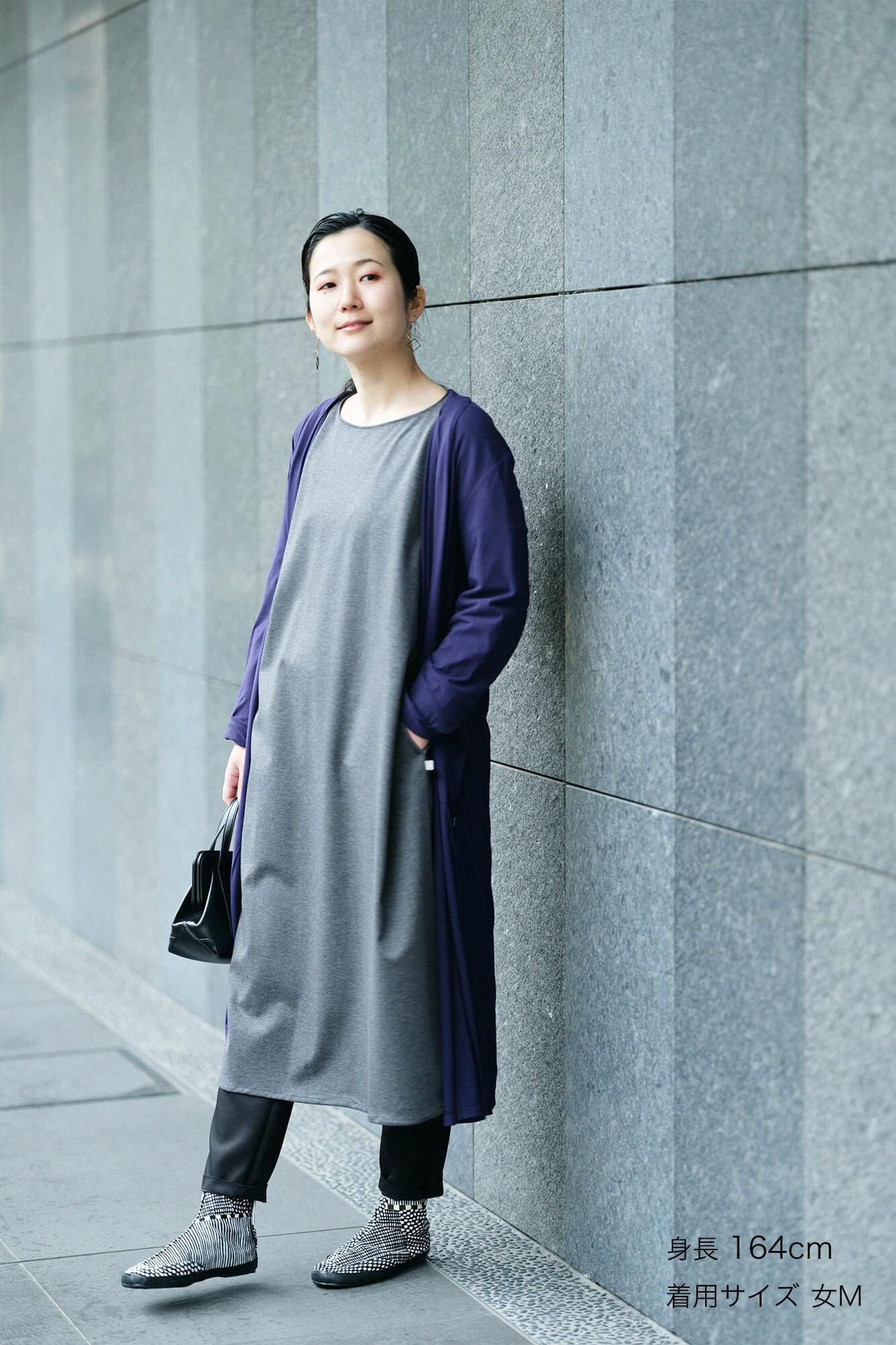 CSS棉 長外套／紫藍色