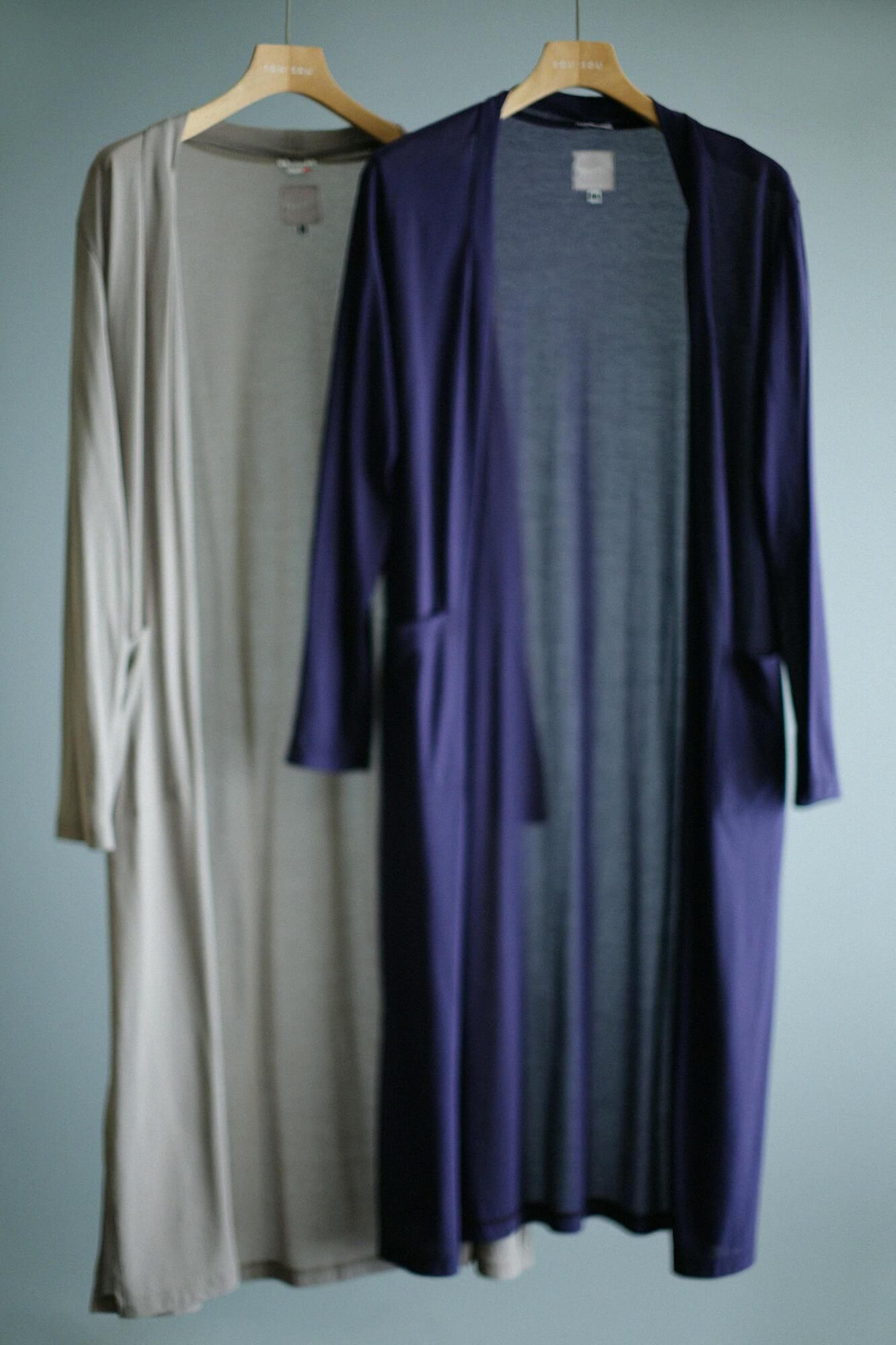 CSS棉 長外套／紫藍色