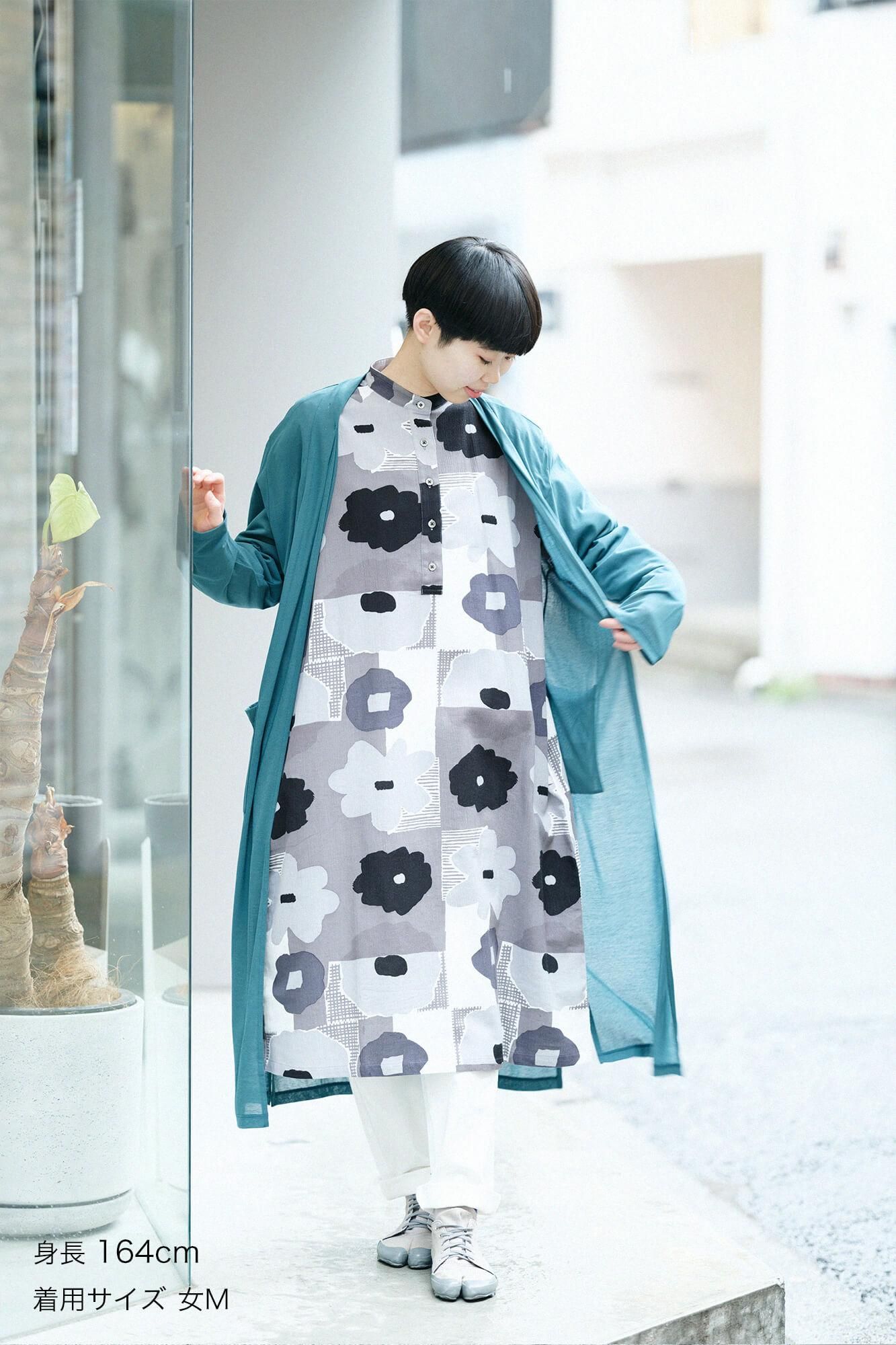 1578　sousou CSSコットン ロングカーディガン／鼠色（ねずみいろ） CSSコットン ロングカーディガン／鴨の羽色（かものはいろ）
