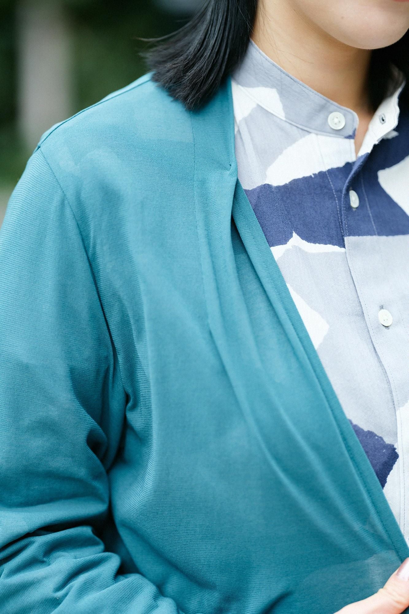 CSS Cotton Long Cardigan / Teal Color