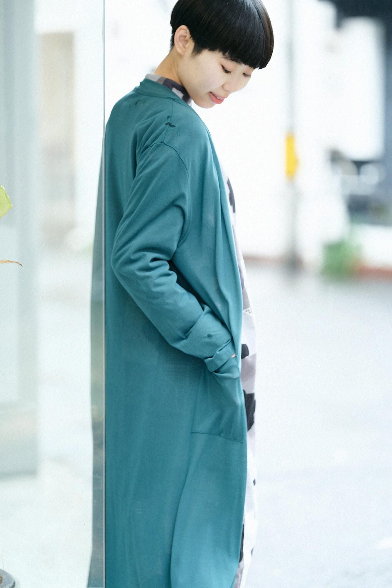 CSS Cotton Long Cardigan / Teal Color