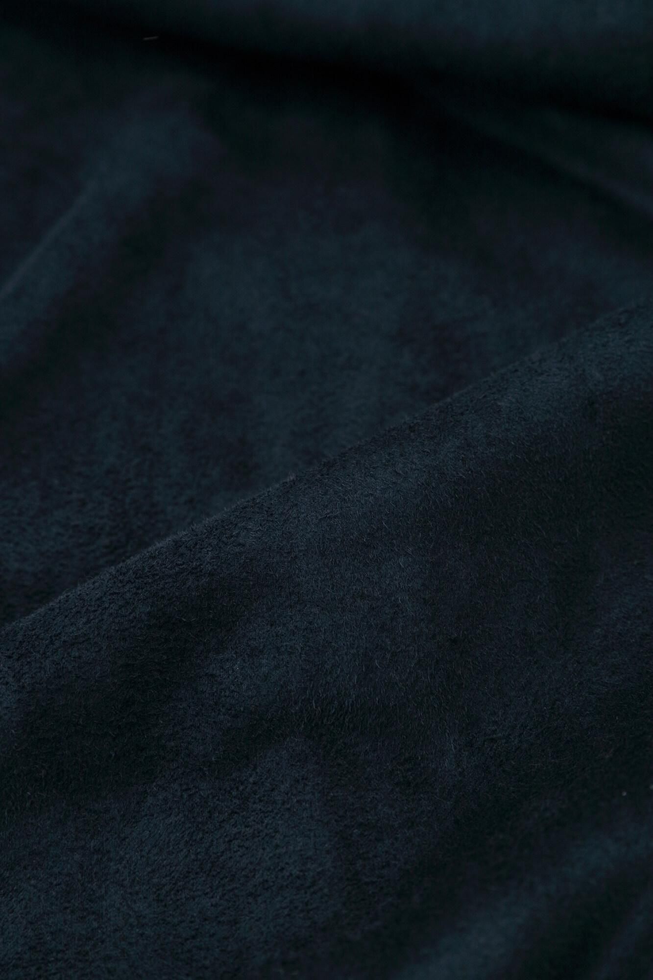 內抓毛仿麂皮 長裙／暗藍色