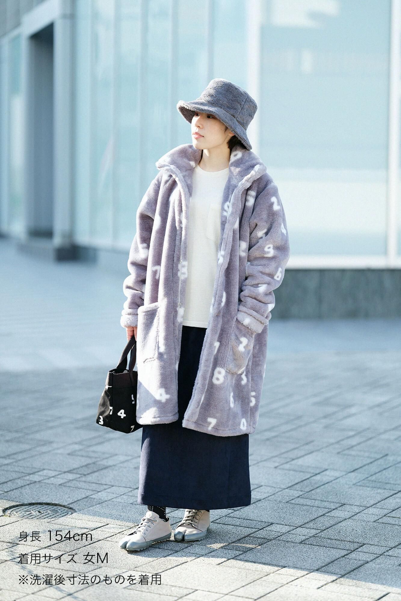 內抓毛仿麂皮 長裙／暗藍色