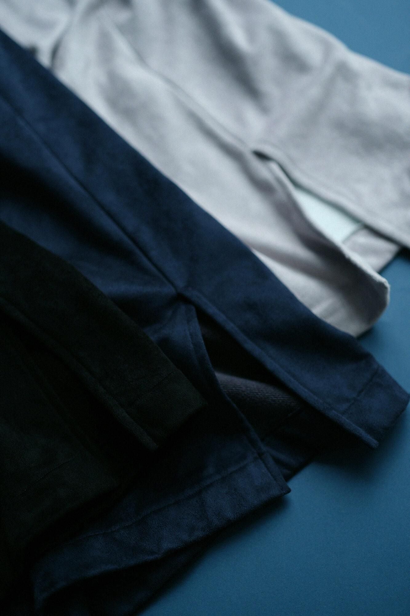 內抓毛仿麂皮 長裙／暗藍色