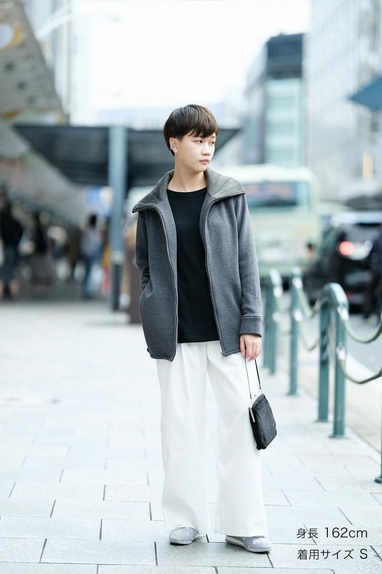 【官網限定】內仿毛針織立領外套/深灰× SO-SU-U十數