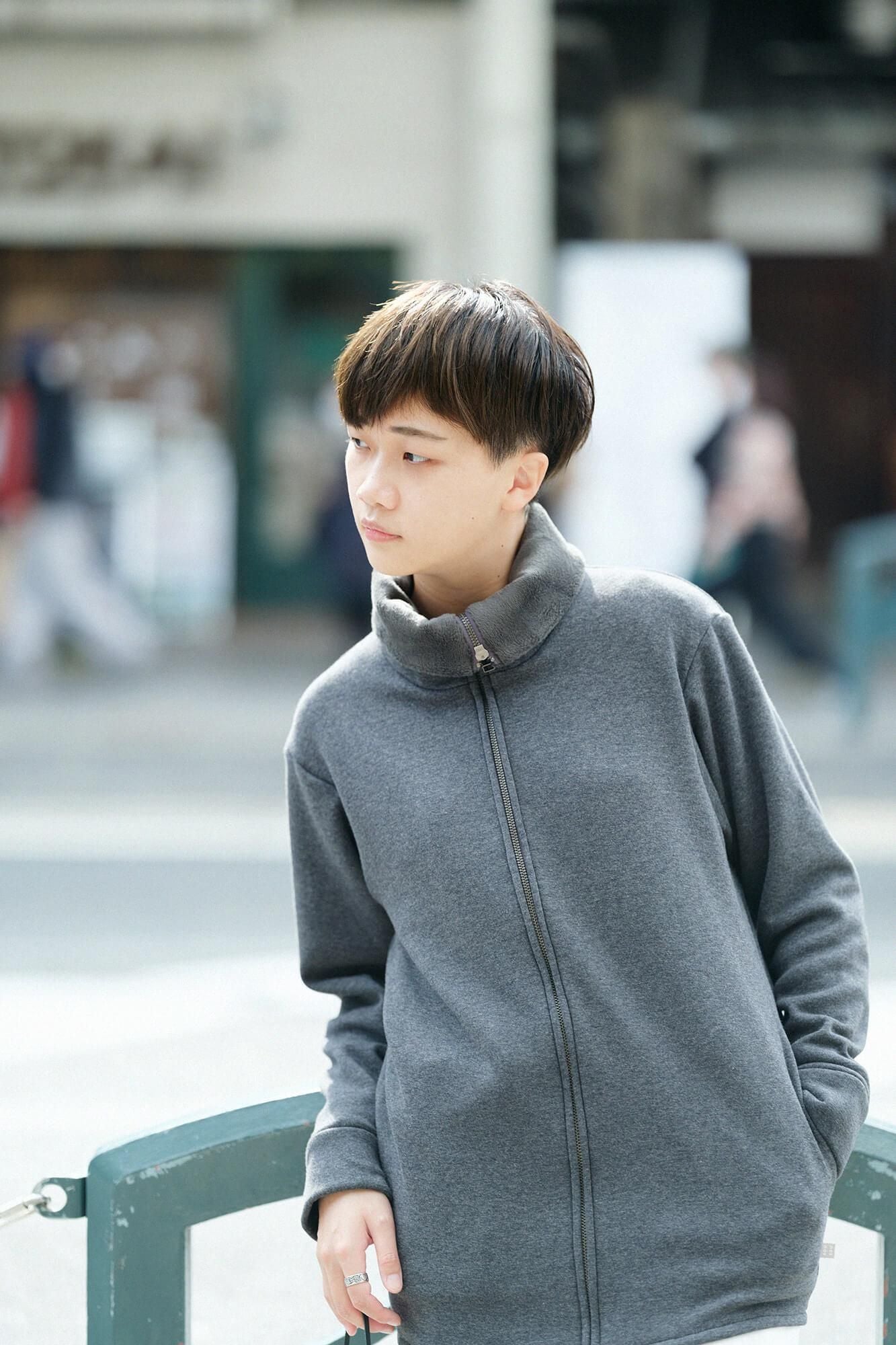 【官網限定】內仿毛針織立領外套/深灰× SO-SU-U十數