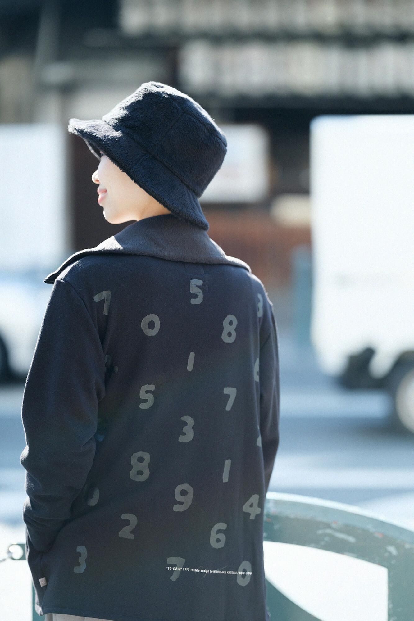 【官網限定20%OFF】內仿毛針織 立領外套／黑色×SO-SU-U十數