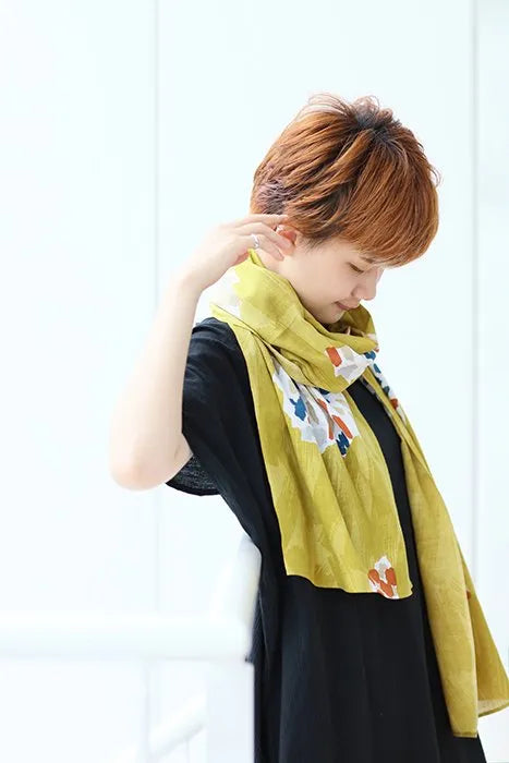 Isemomen Cotton Scarf / Flowers in Water Dawn 2 