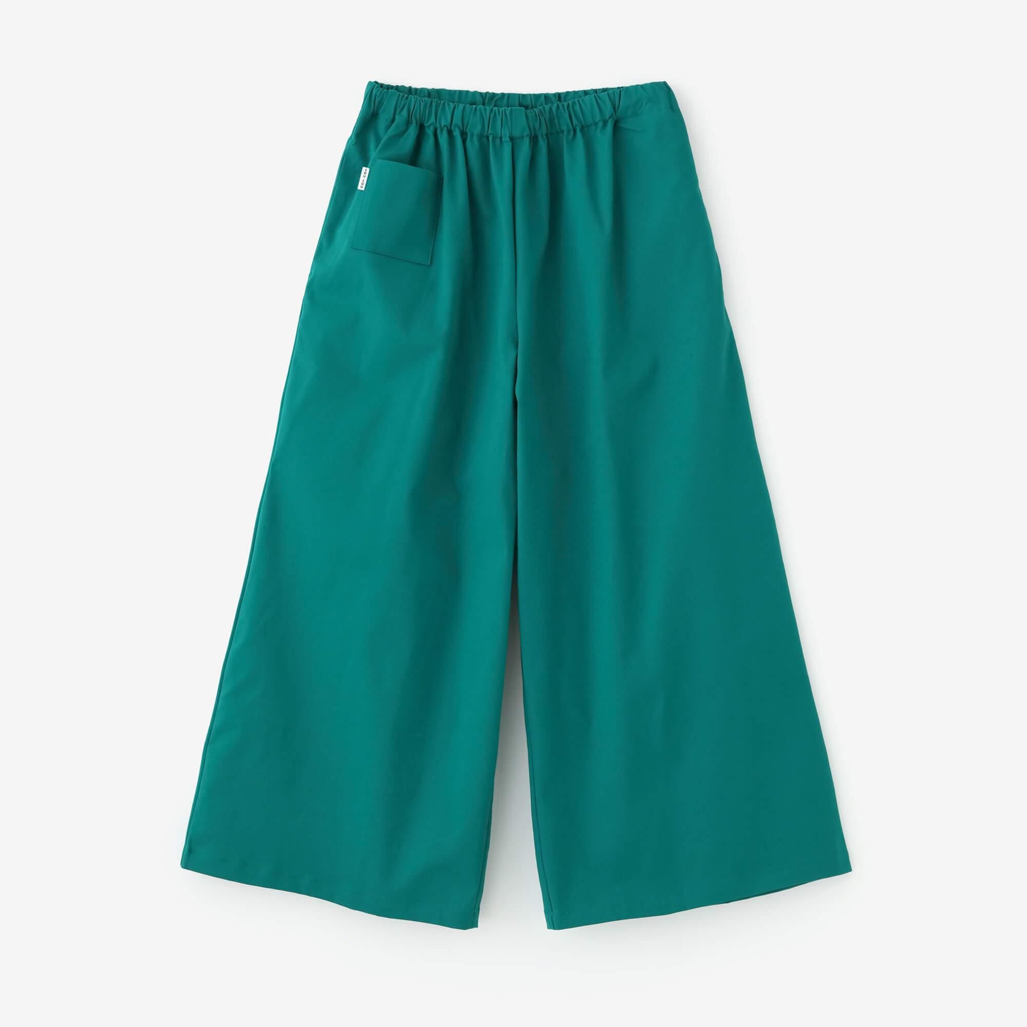 伸（しん） 綾織（あやおり） 広形（ひろなり）もんぺ／孔雀緑（くじゃくみどり）