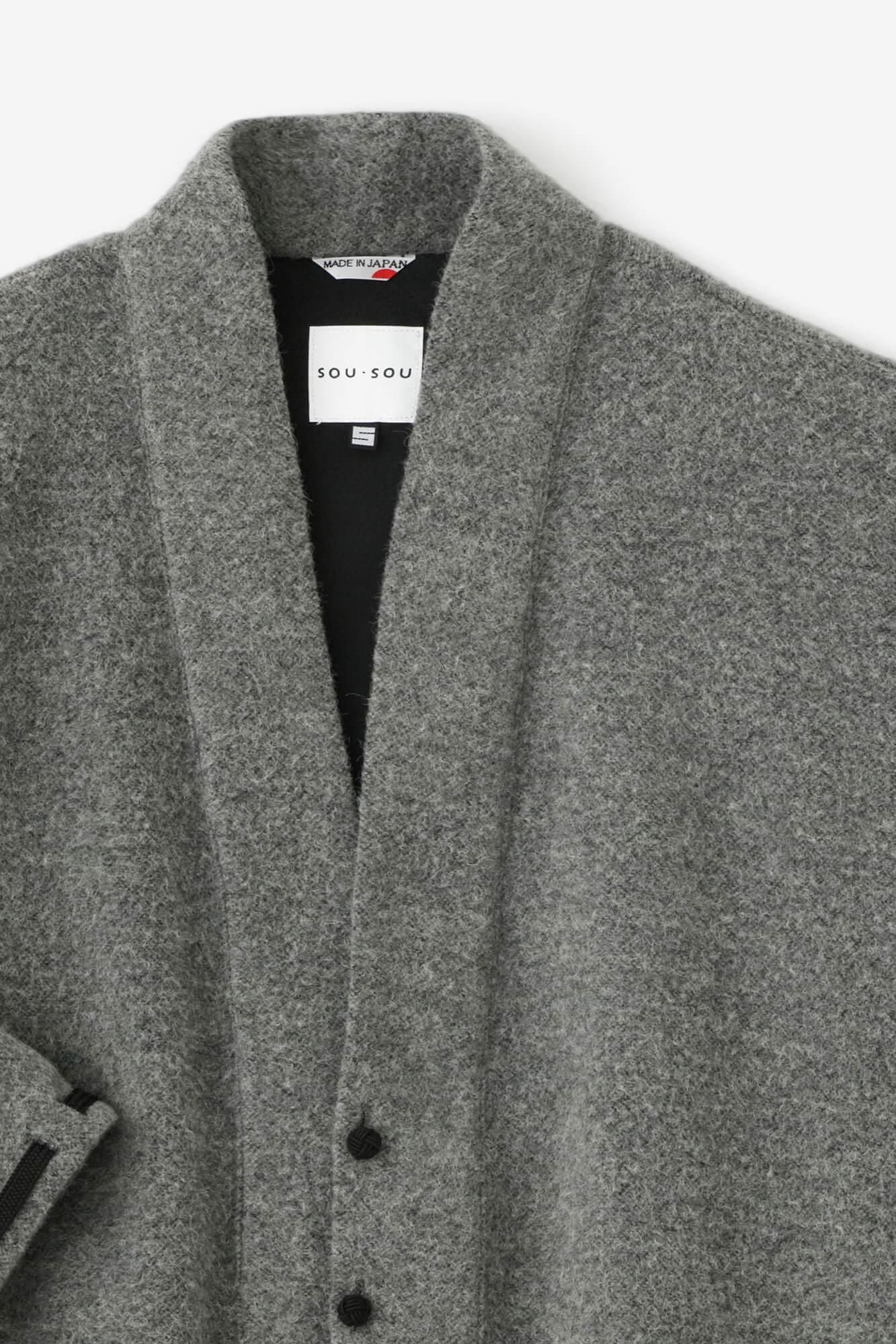 【官網限定】羊駝混紡 梳毛 伯爵外套 宮中袖 附裡襯／灰色