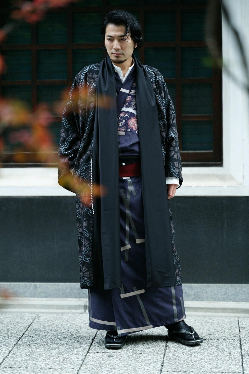 Roll-up Hem Simple Kimono with Lining（F/W）