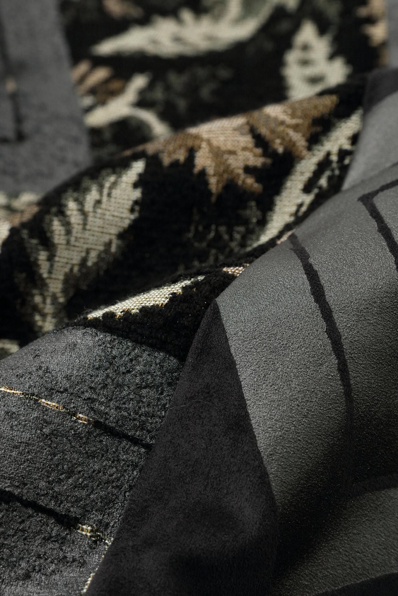 【net limited】Faux Nubuck×Gobelin Roll-up Hem Simple Kimono with Lining / One's specialty