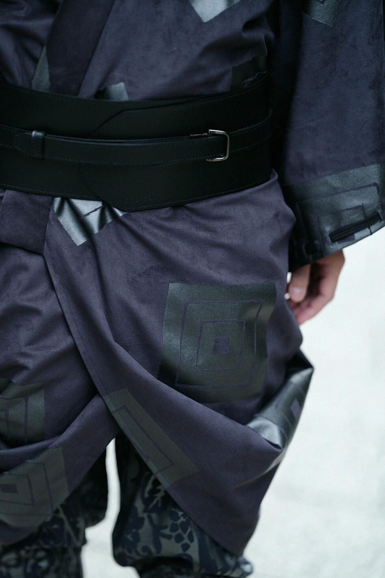 【net limited】Faux Nubuck×Gobelin Roll-up Hem Simple Kimono with Lining / One's specialty