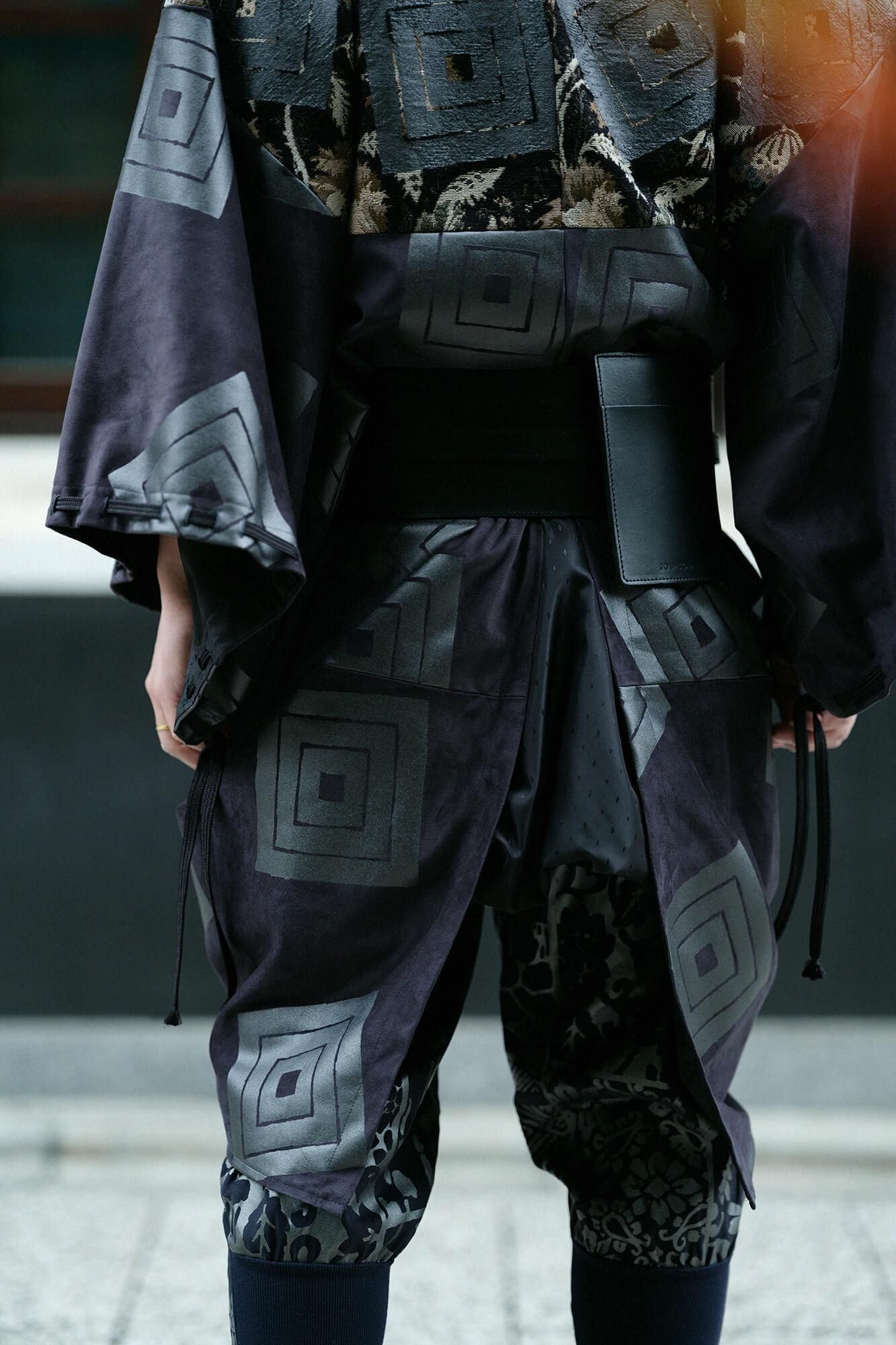 【net limited】Faux Nubuck×Gobelin Roll-up Hem Simple Kimono with Lining / One's specialty