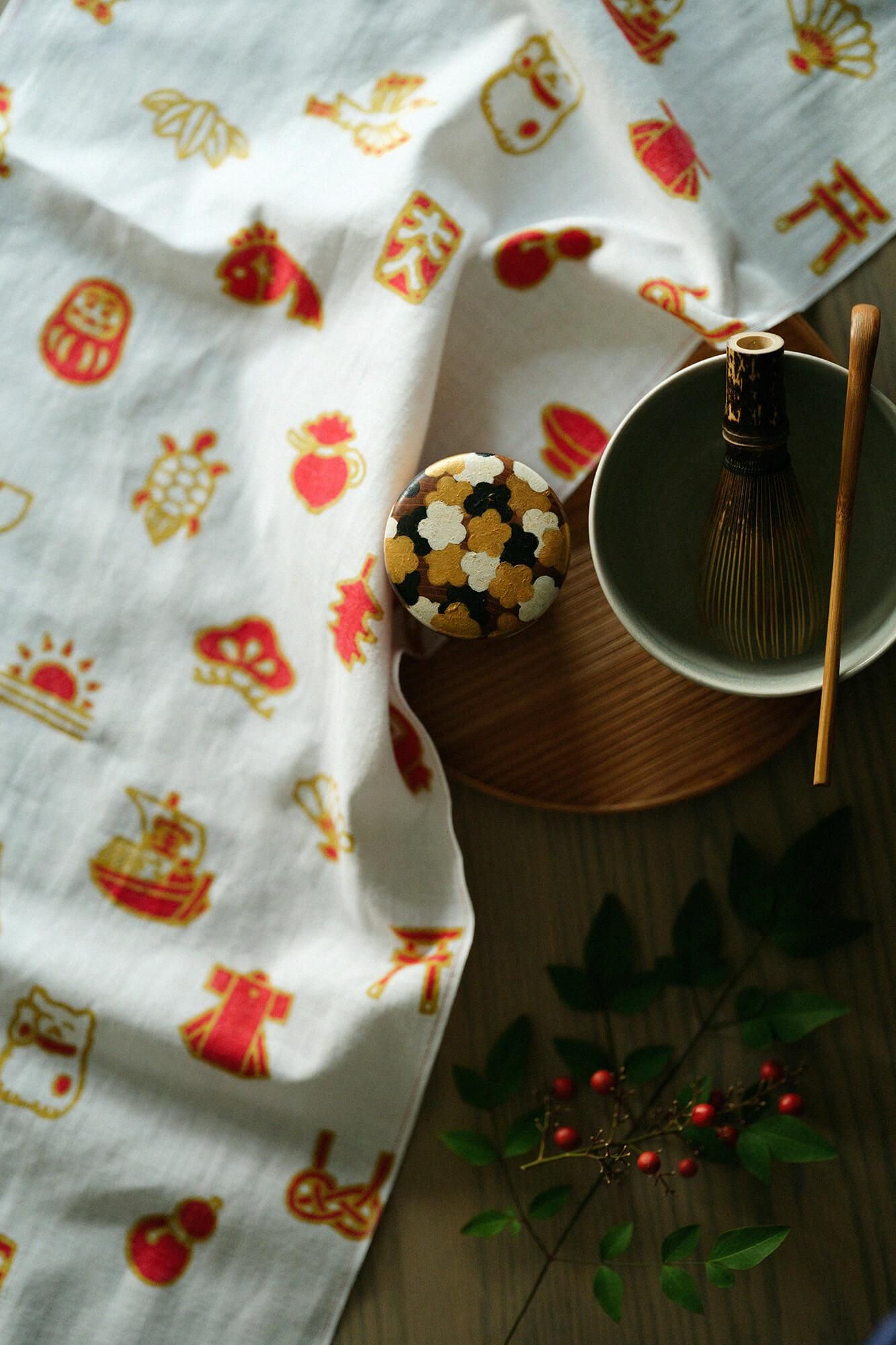 Ise Momen textiles Tenugui/Hyakufuku-Muster