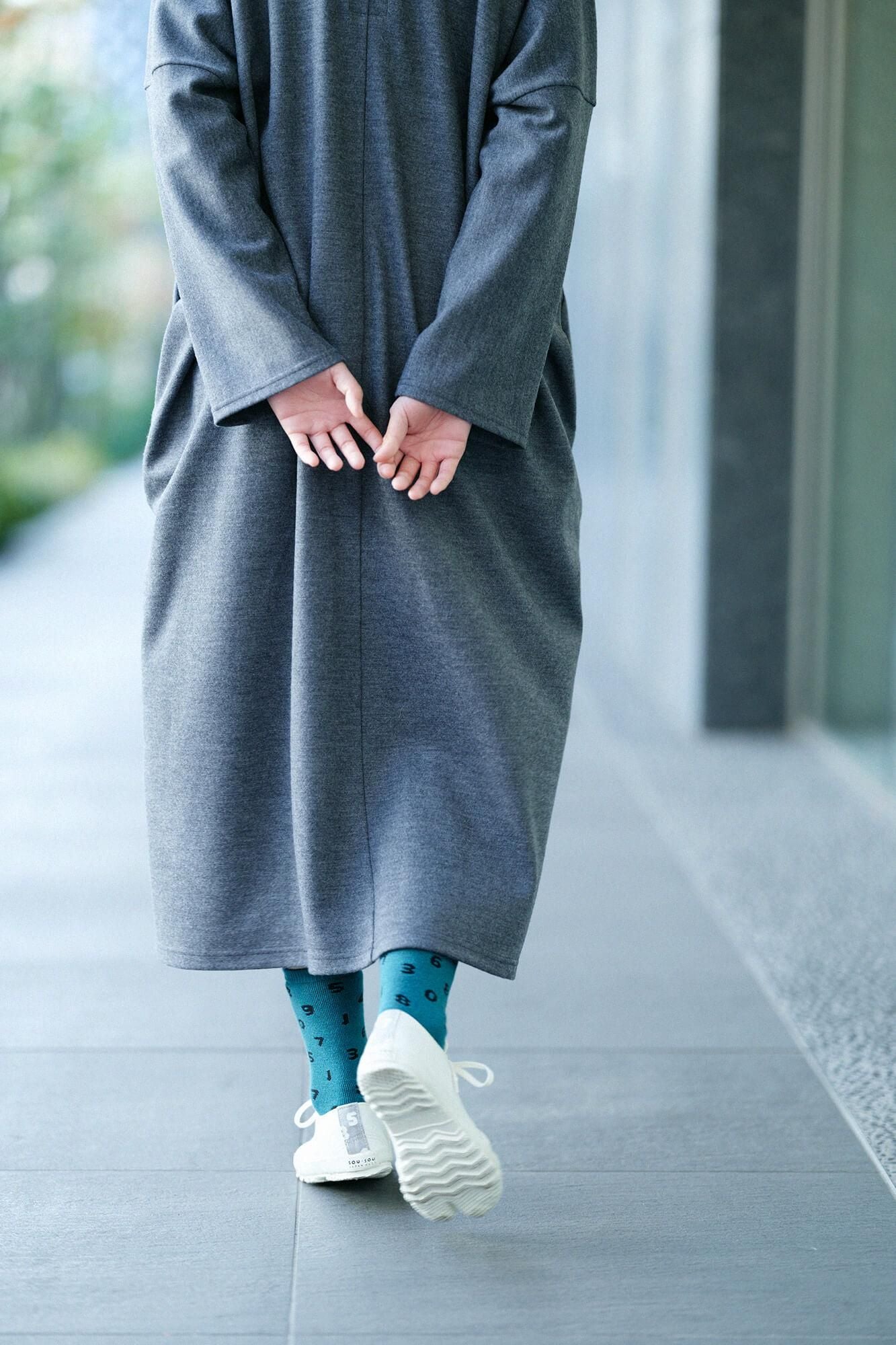 Pile Lining Tabi Socks (Mid-calf)／SO-SU-U Greyish Blue【Men・Women】