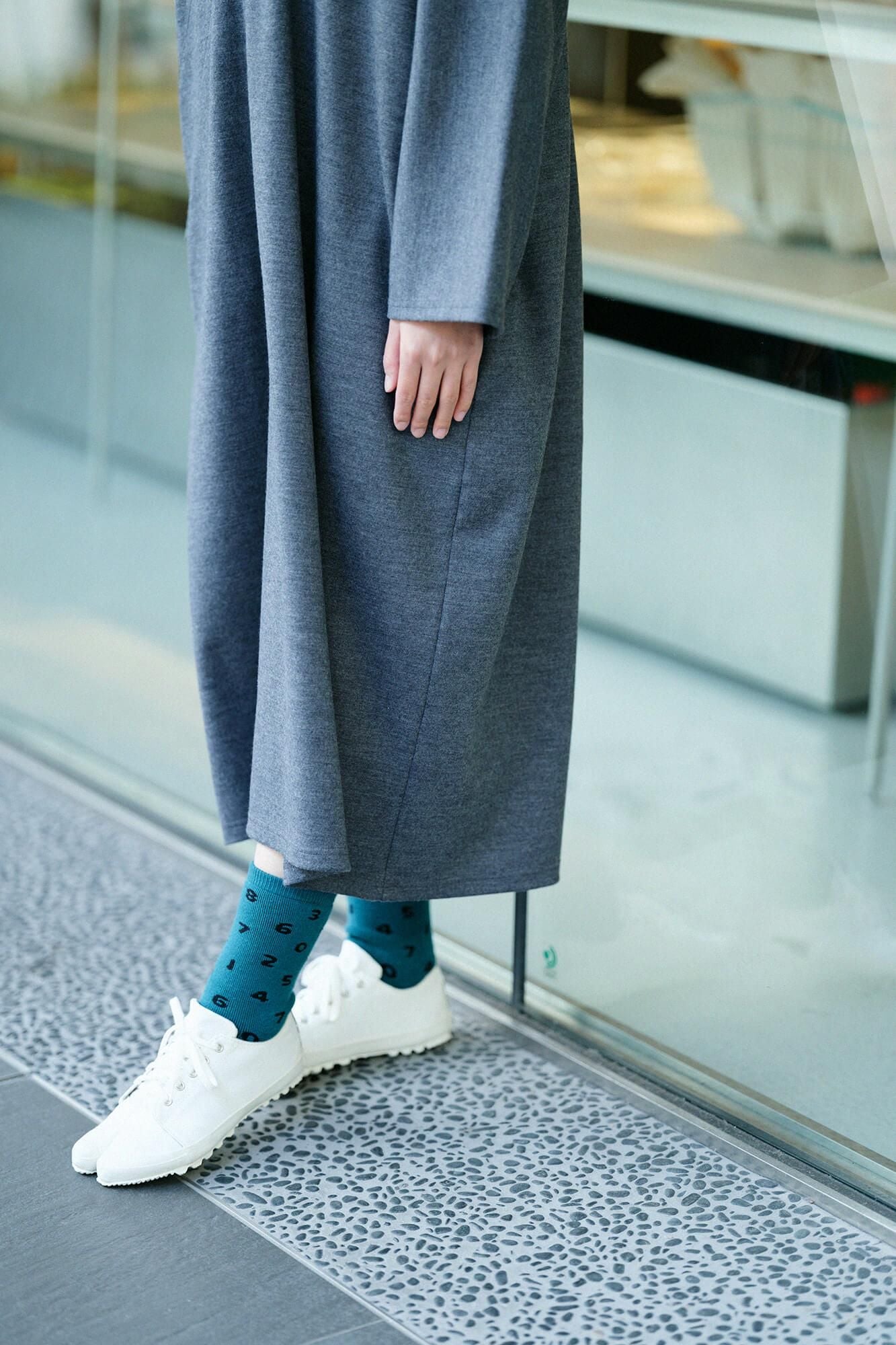 Pile Lining Tabi Socks (Mid-calf)／SO-SU-U Greyish Blue【Men・Women】