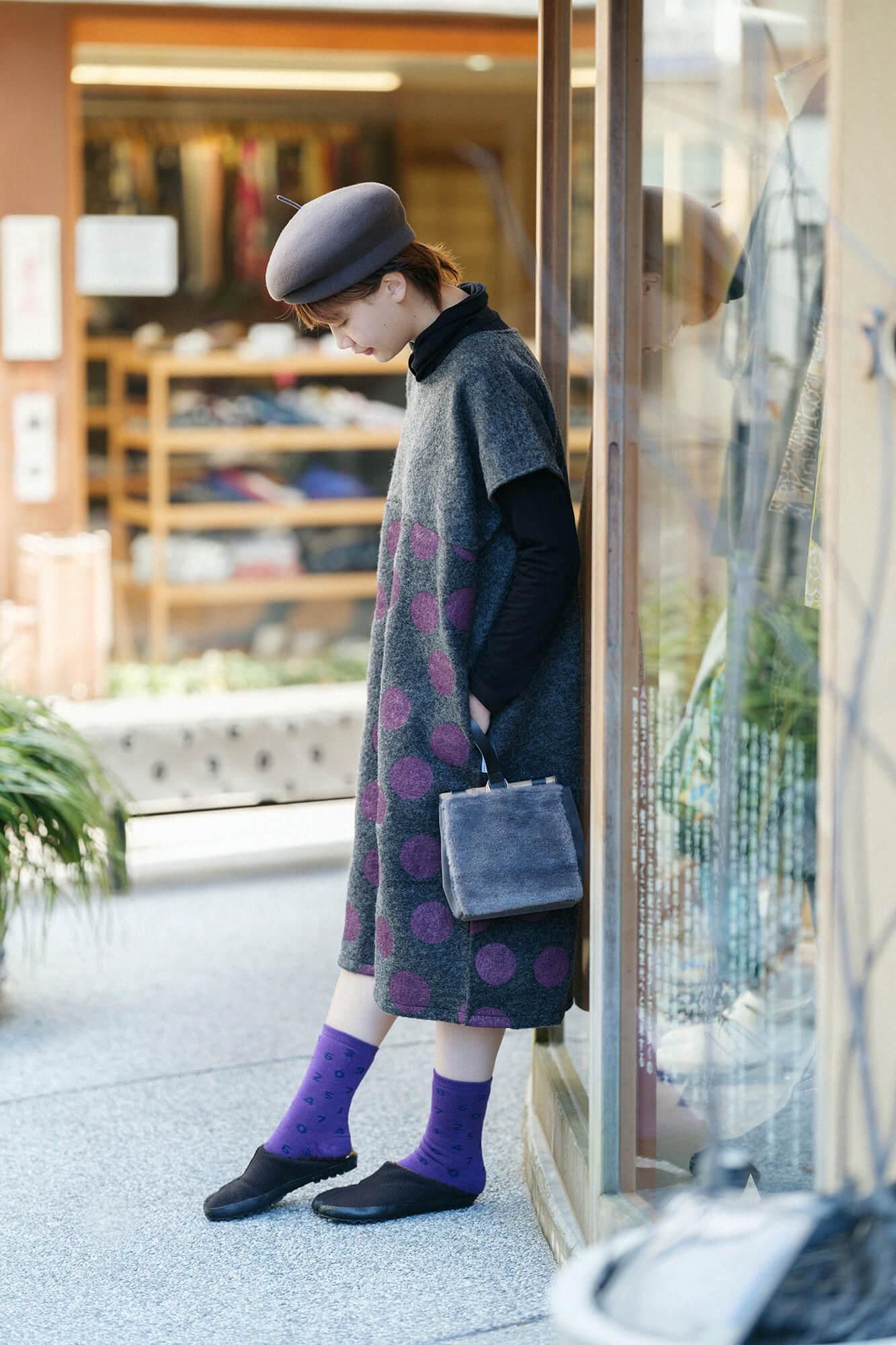 Pile Lining Tabi Socks (Mid-calf)／SO-SU-U Bluish Purple【Men・Women】