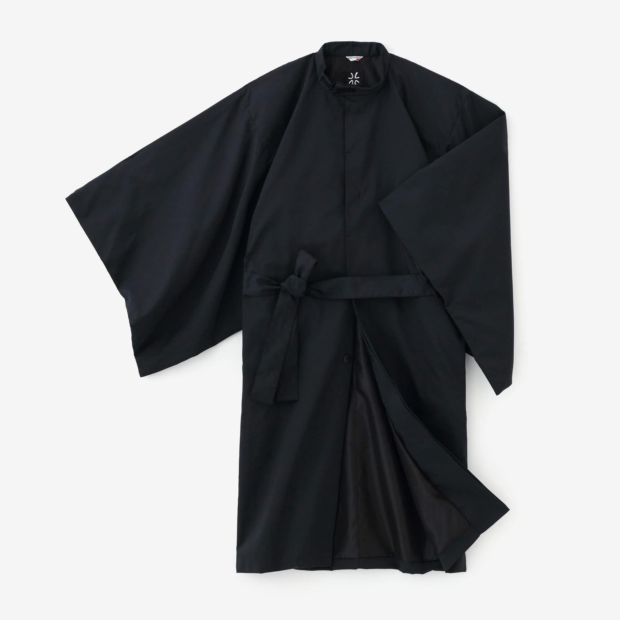 撥水織（はっすいおり） 円領外套（えんりょうがいとう）／黒紺（くろこん）