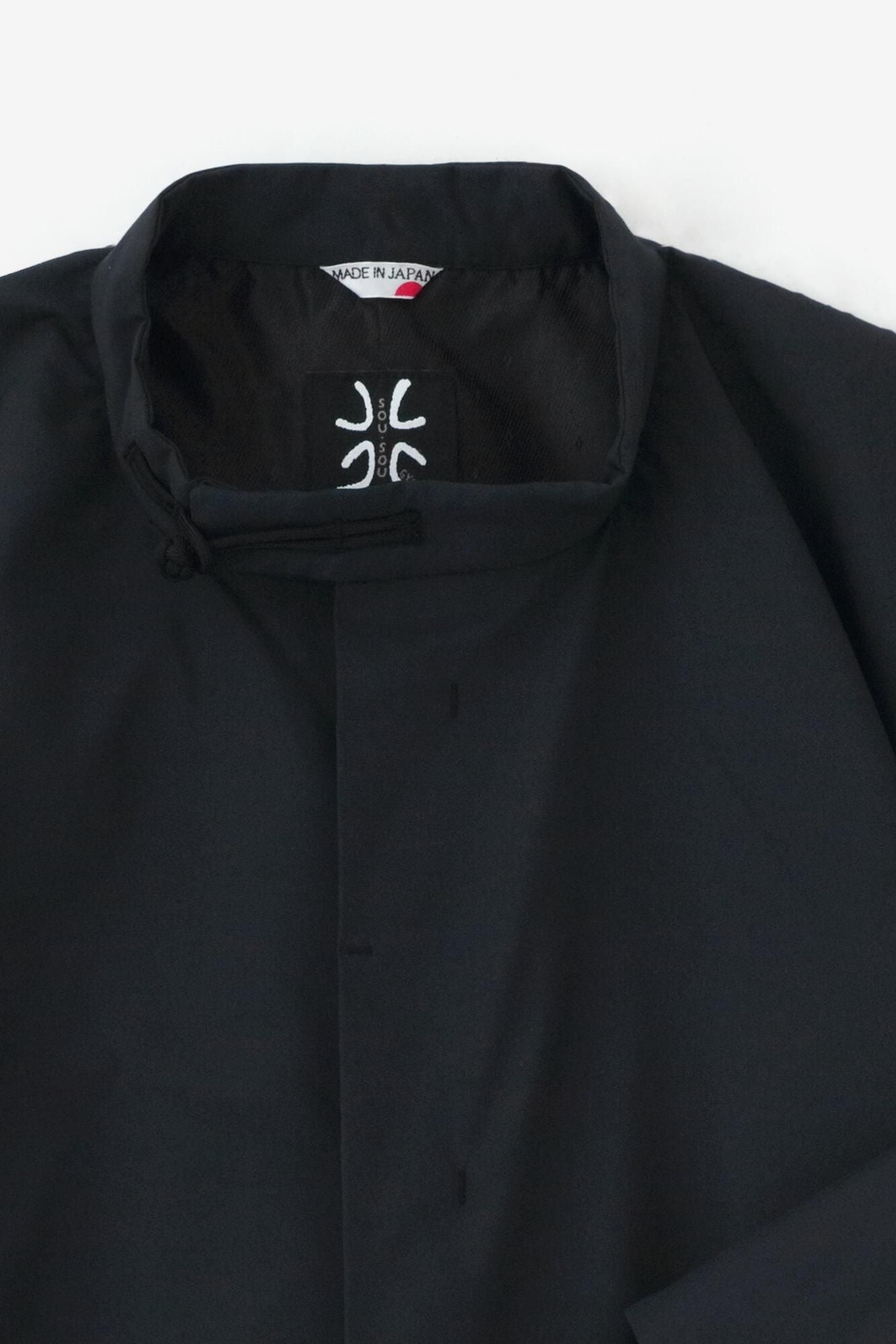 撥水織（はっすいおり） 円領外套（えんりょうがいとう）／黒紺（