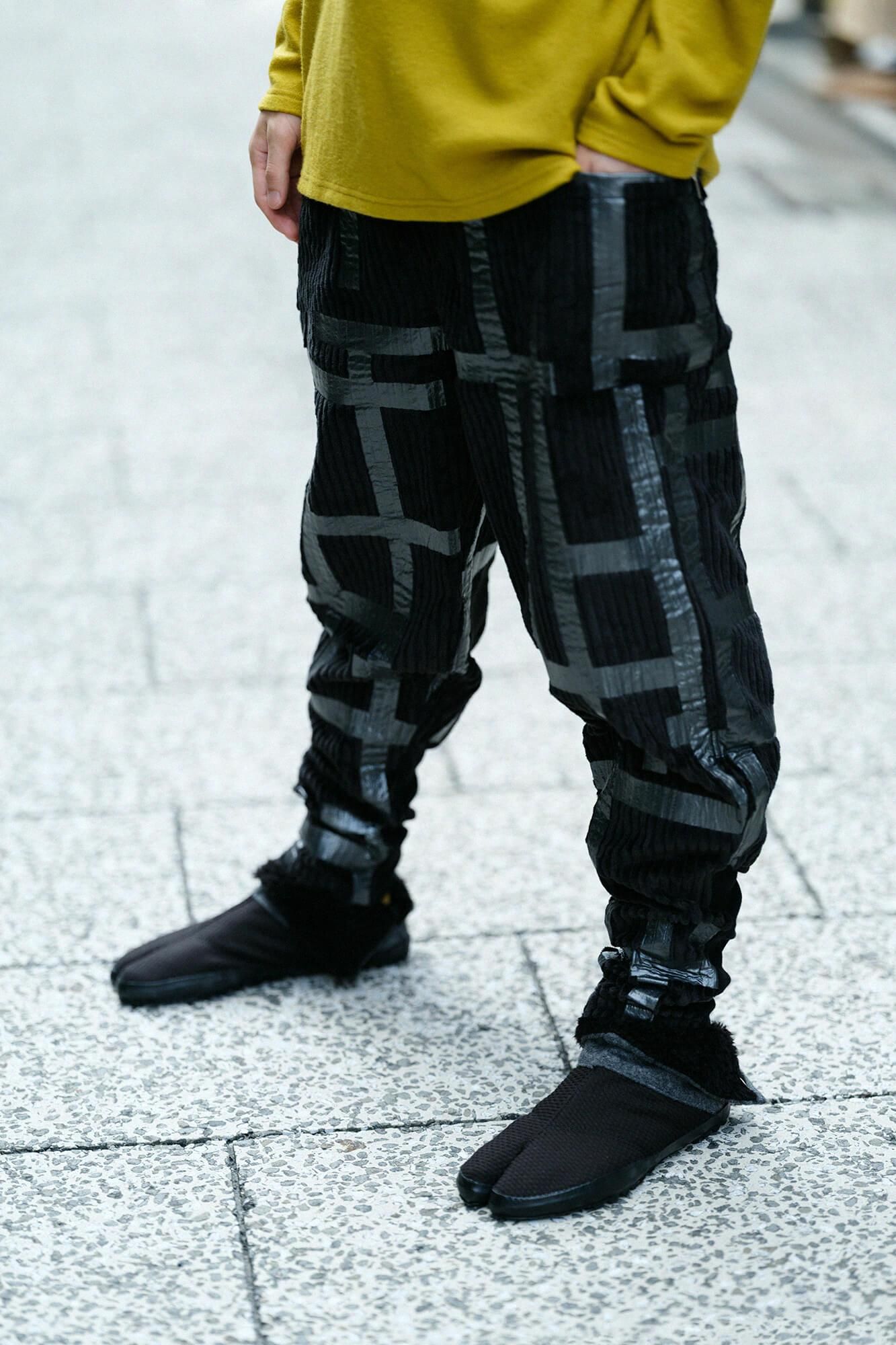 粘贴大师服装地下室塔比，蟒蛇/深灰X sashiko，湿羽毛颜色（不锈钢）