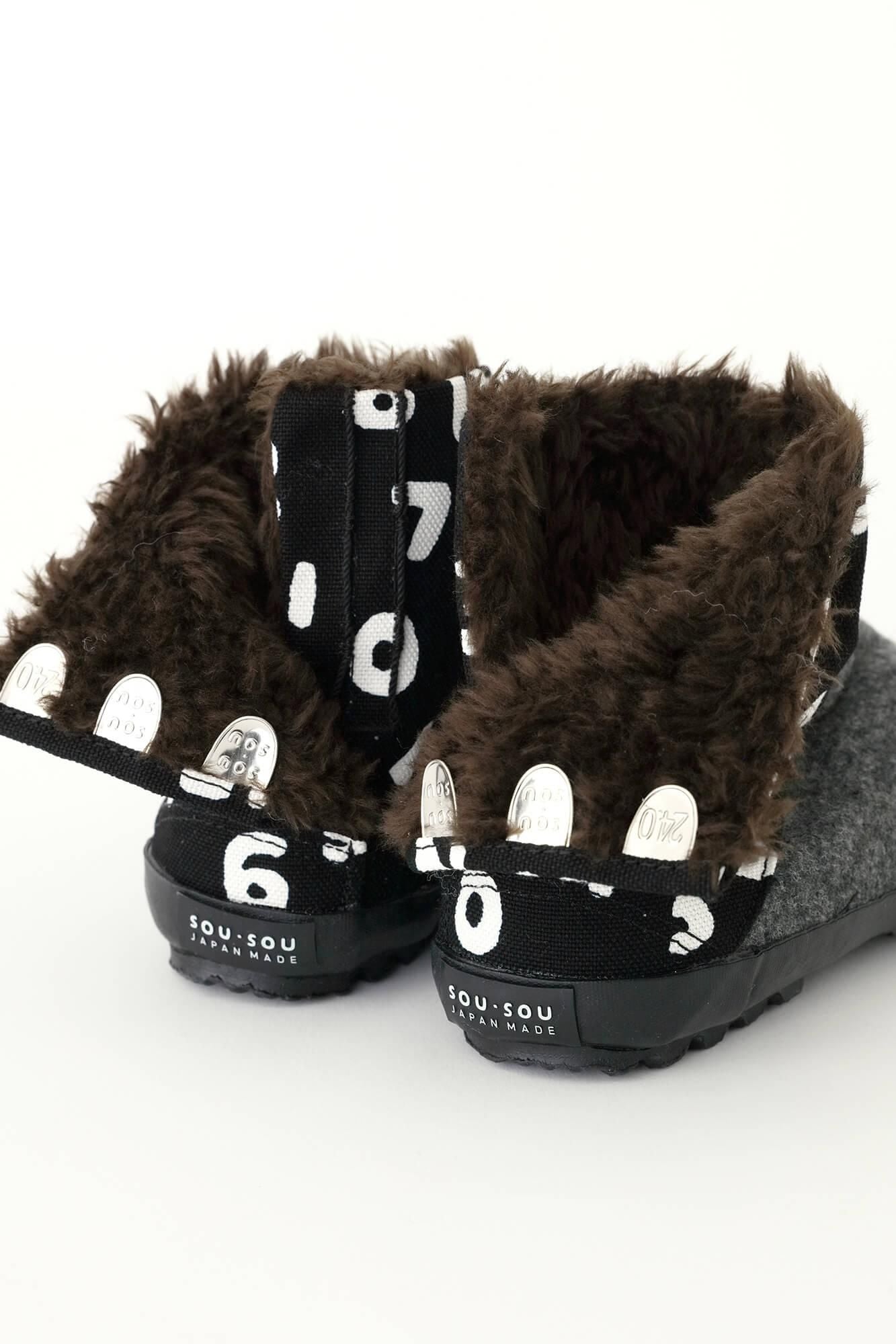 貼付棟梁地下足袋 ボア／SO-SU-U昆×濃灰（こいはい）