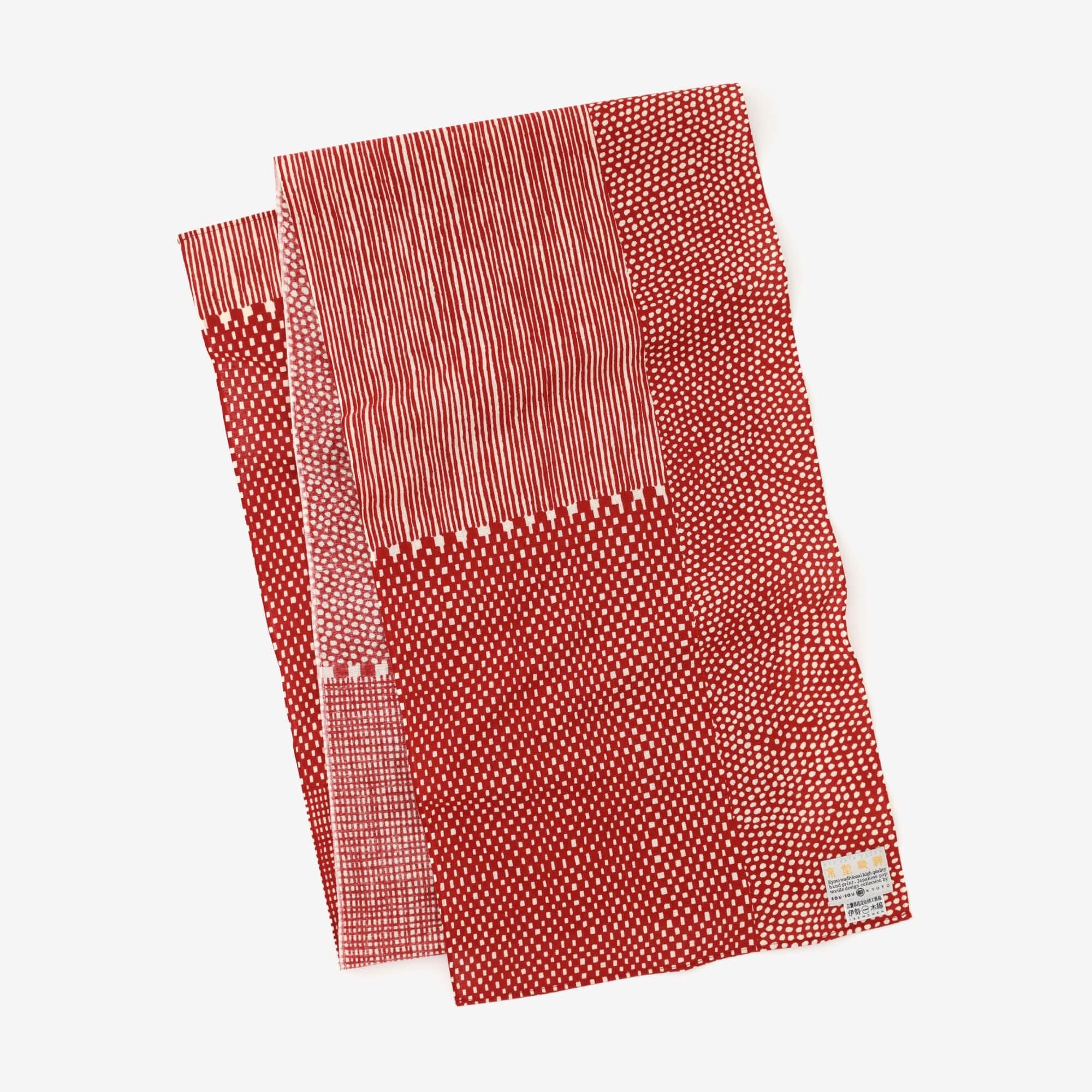 伊勢木棉圍巾／間隙 白茶×小豆2