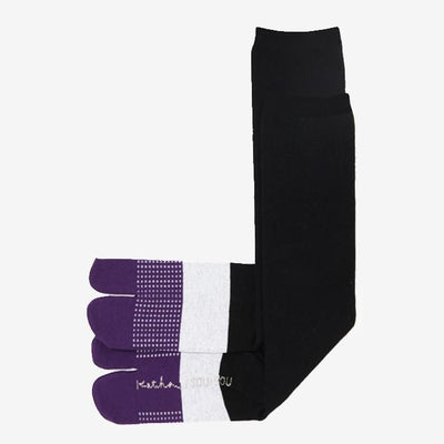 Tabi Socks（Under Knee）／Rin Black×Reddish Purple【Women】